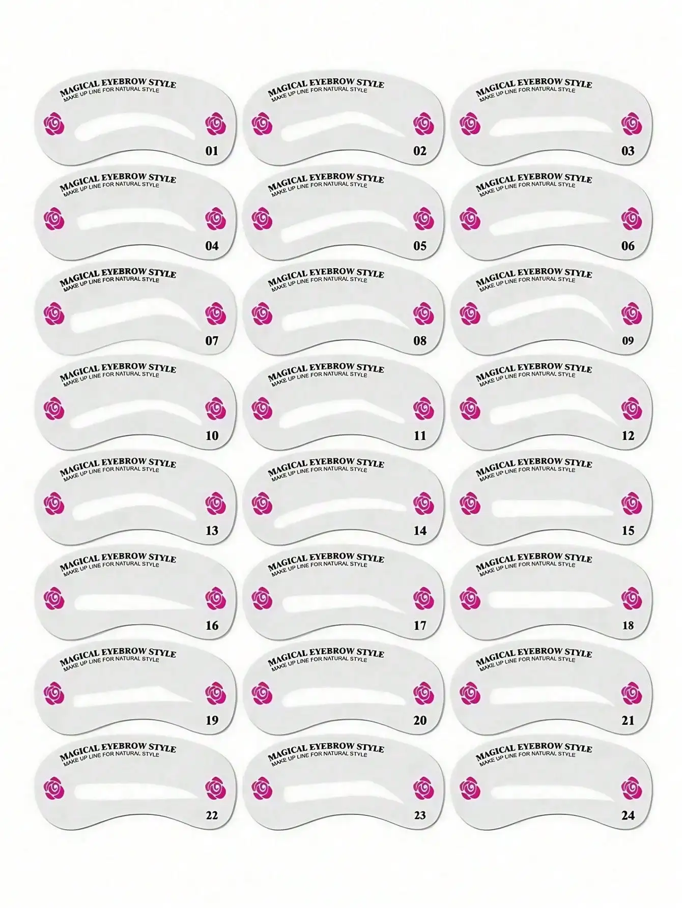 24-Style Eyebrow Shaping Stencils - Image 3