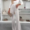 High-Waist Flare Leg Pants - Thumbnail Image 1