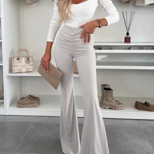 High-Waist Flare Leg Pants