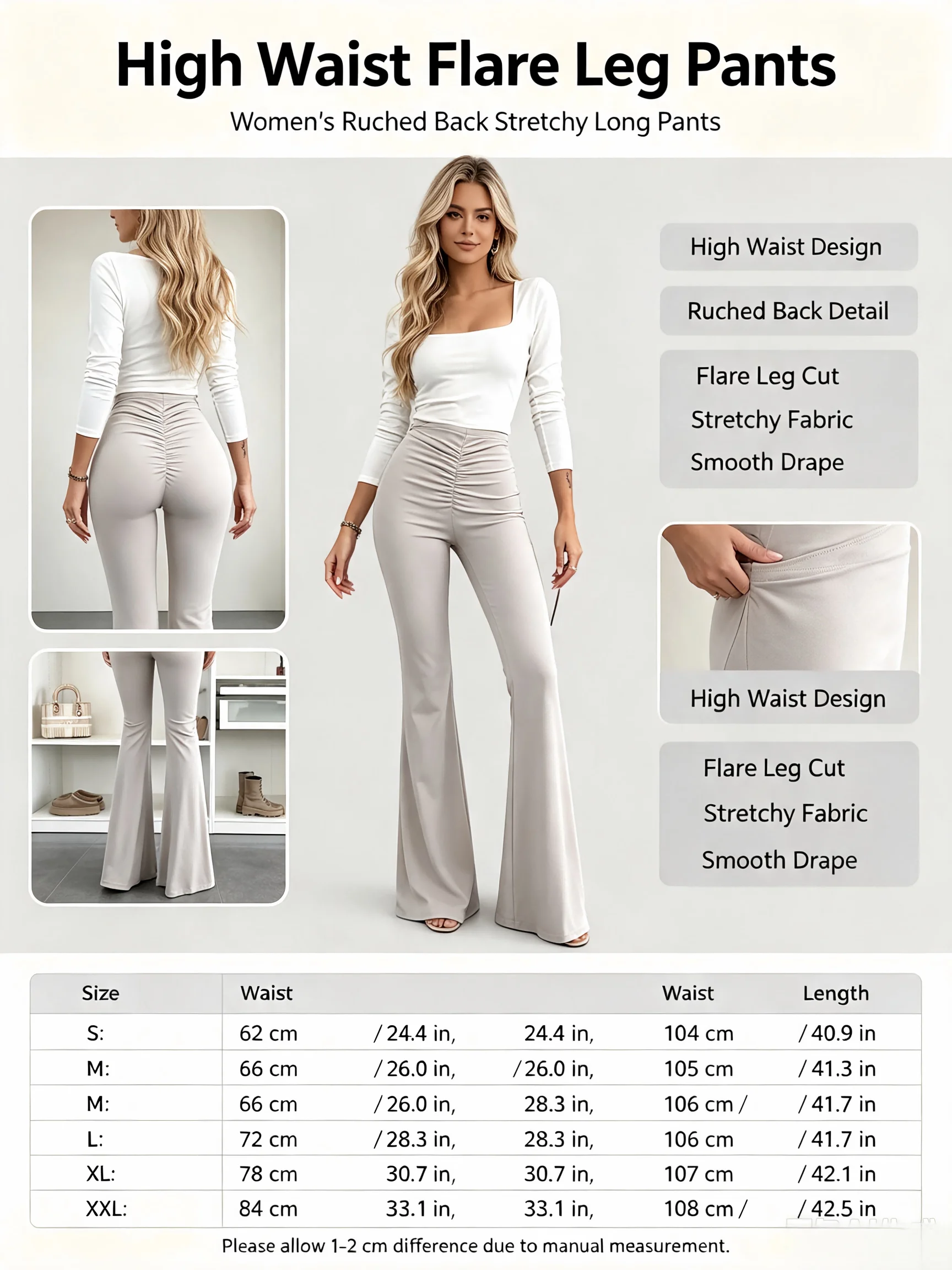 High-Waist Flare Leg Pants - Image 3