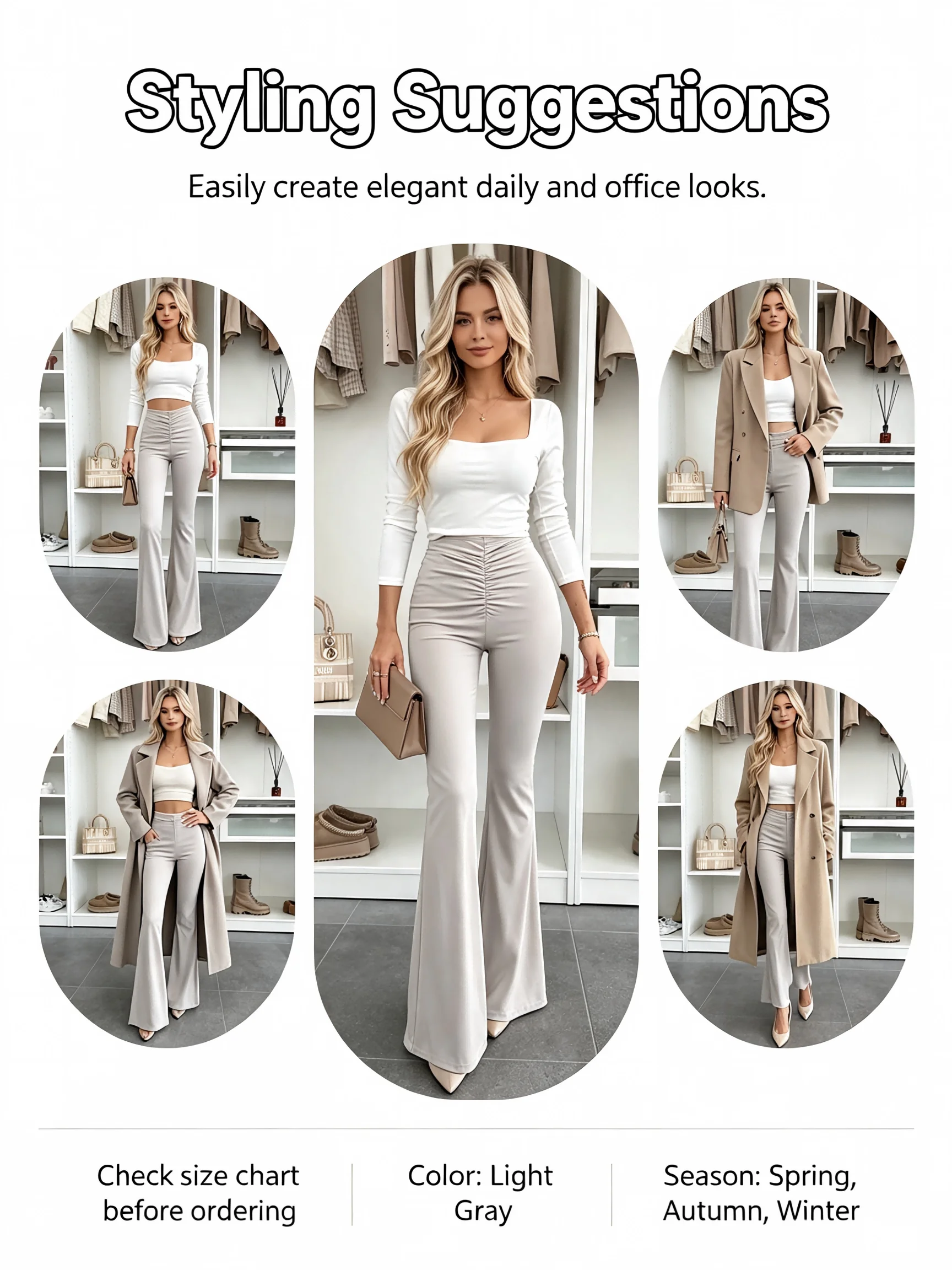 High-Waist Flare Leg Pants - Image 5