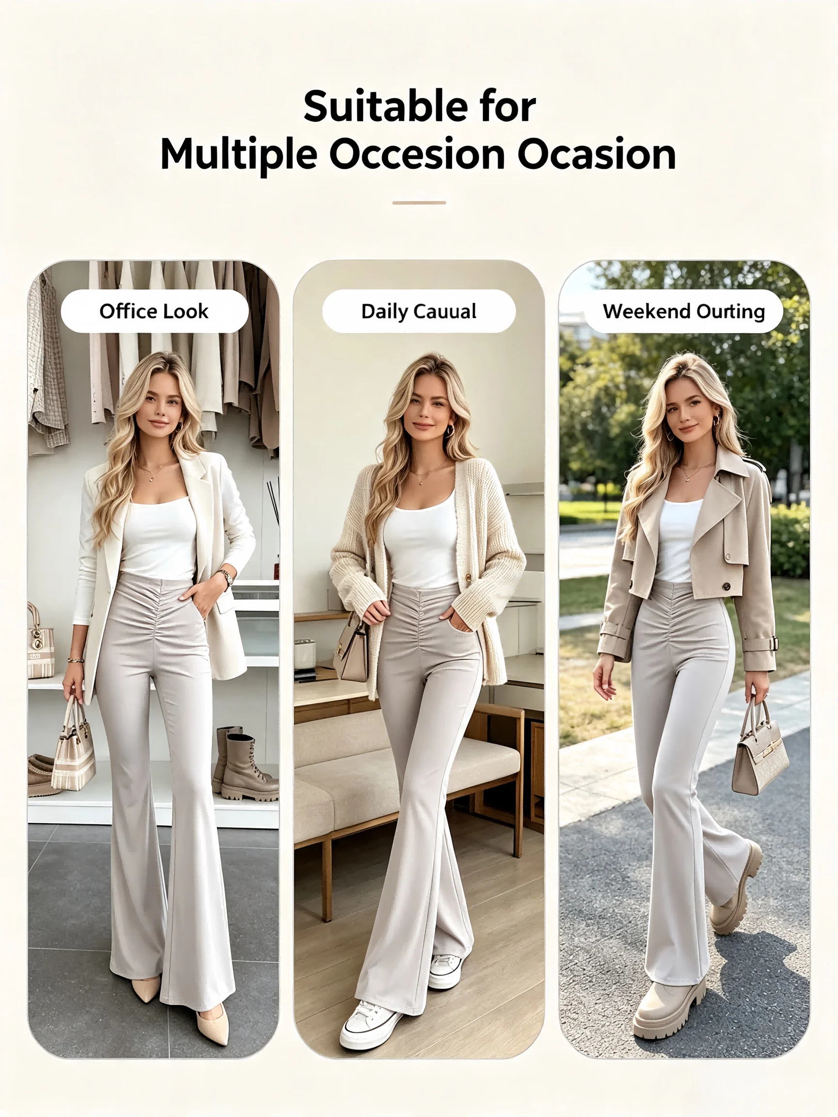 High-Waist Flare Leg Pants - Image 4