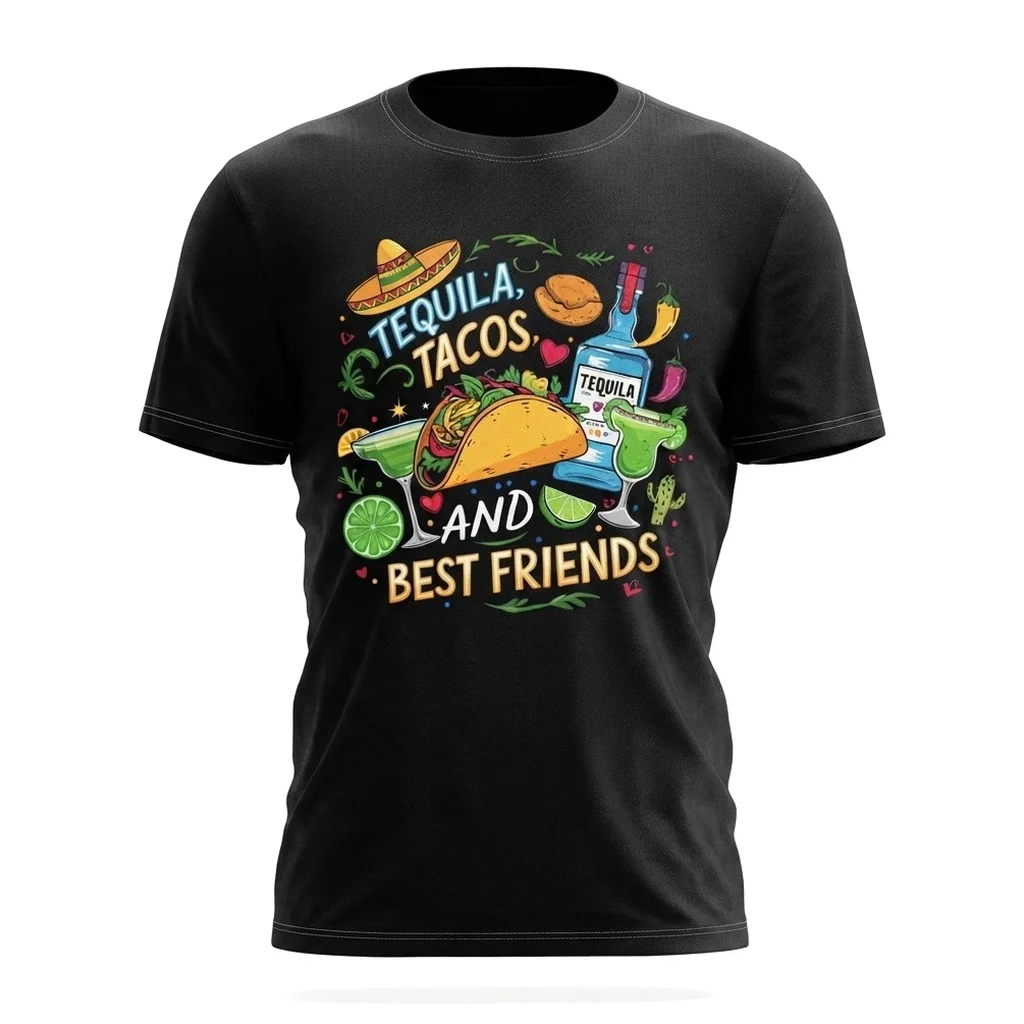 Tequila Tacos Graphic Tee - Image 4