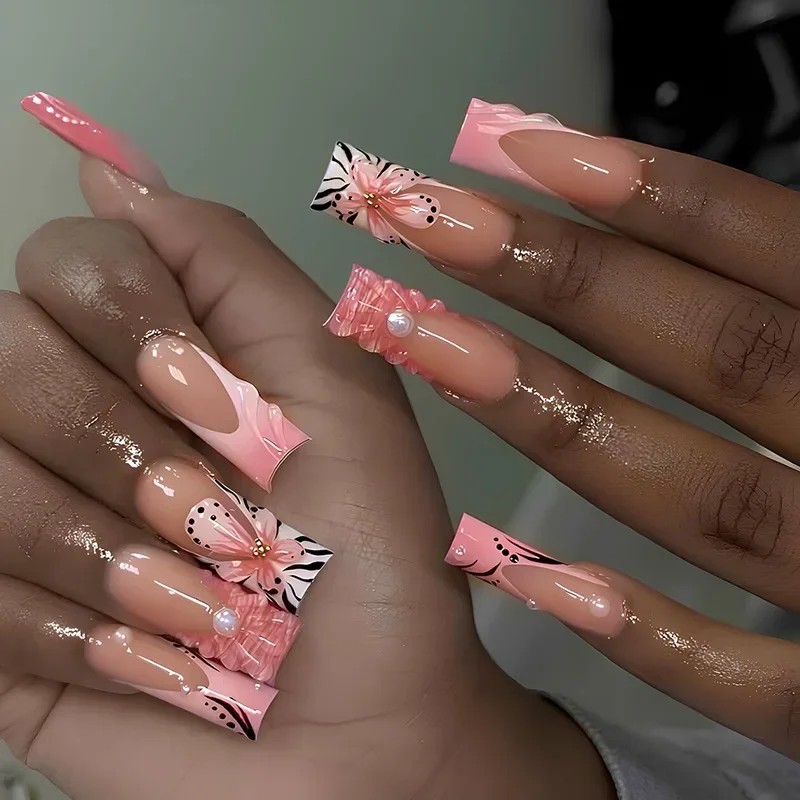 10Pcs Long French Fake Nails - Image 3