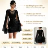 Glitter Lace Bodycon Mini Dress - Thumbnail Image 4